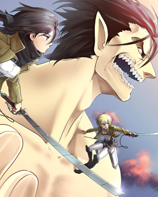 Shingeki no Kyojin, Attack on Titan with Mikasa Ackerman Wallpaper for Nokia Asha 306