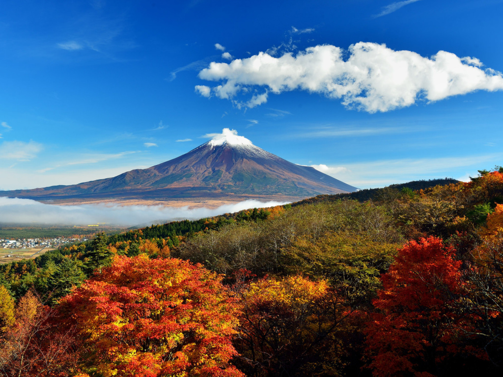 Sfondi Mount Fuji 3776 Meters 1024x768