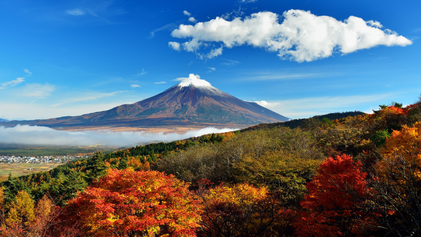 Das Mount Fuji 3776 Meters Wallpaper 1366x768