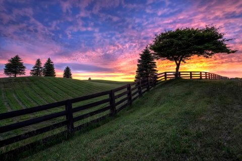 Hills Countryside Sunset wallpaper 480x320