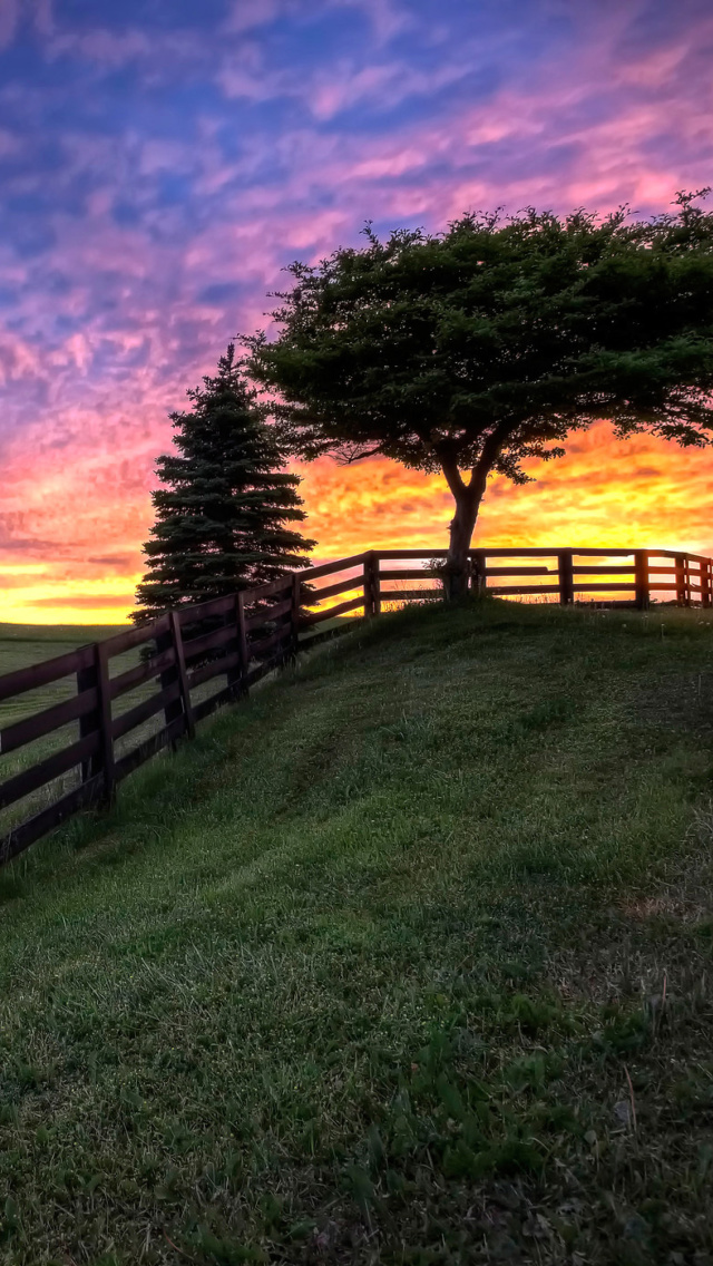 Das Hills Countryside Sunset Wallpaper 640x1136