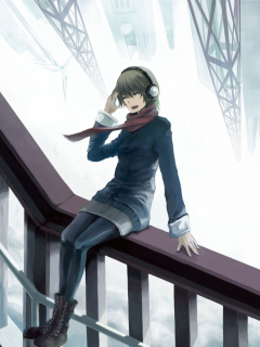 Anime Girl With Headphones screenshot #1 240x320