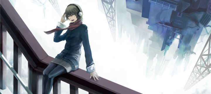 Anime Girl With Headphones screenshot #1 720x320