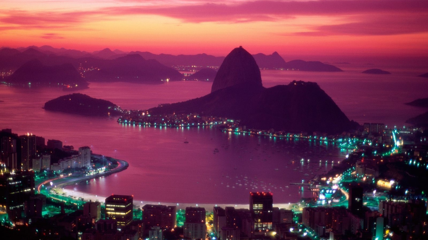 Screenshot №1 pro téma Sugarloaf Mountain Rio Brazil 1366x768