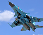 Обои Sukhoi Su 34 Strike Fighter 176x144