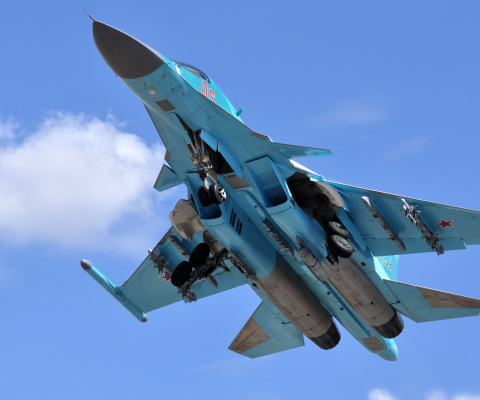 Обои Sukhoi Su 34 Strike Fighter 480x400