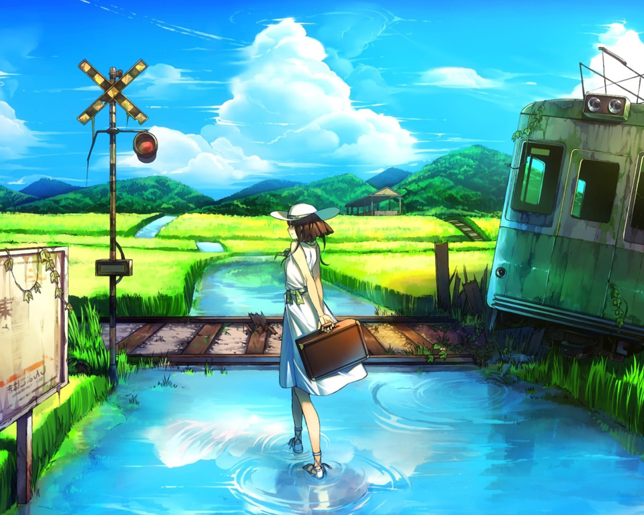 Das Anime Landscape in Broken City Wallpaper 1280x1024