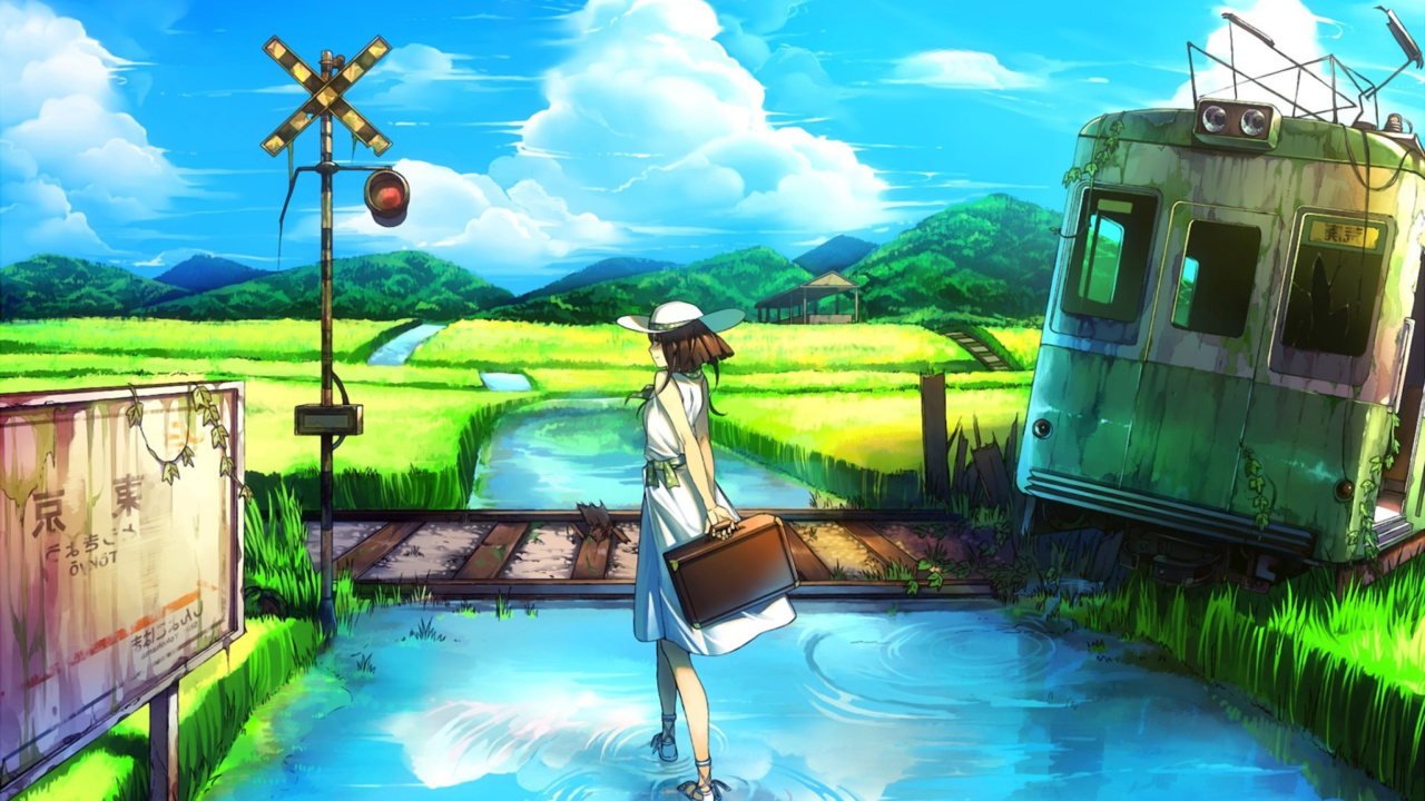 Anime Landscape in Broken City wallpaper 1280x720
