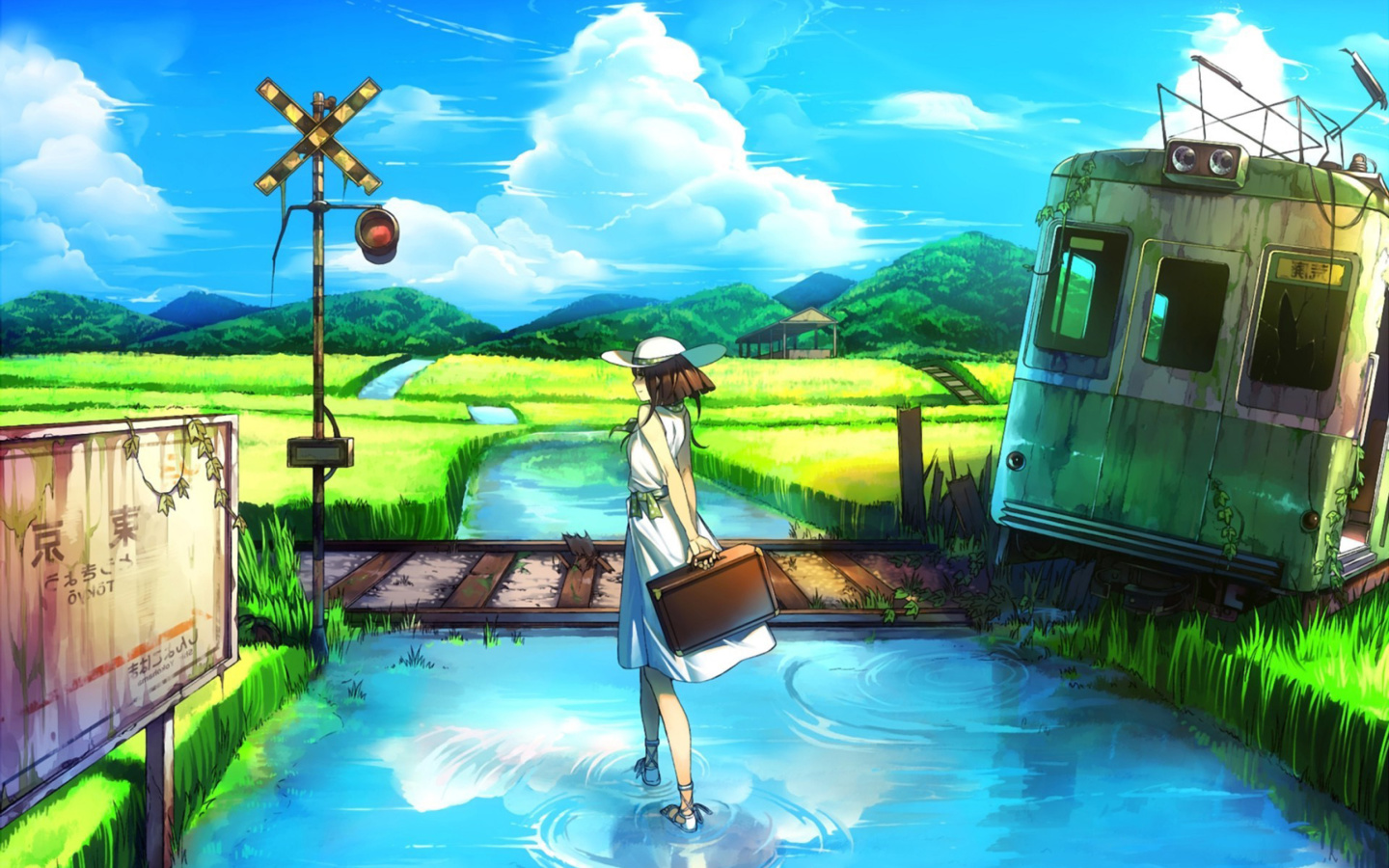 Das Anime Landscape in Broken City Wallpaper 1440x900