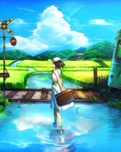 Обои Anime Landscape in Broken City 176x220