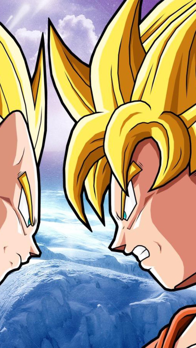 Обои Goku Vs Vegeta 640x1136