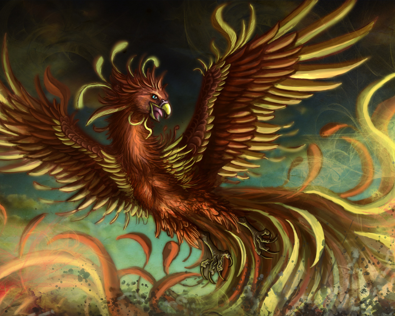 Обои Mythology Phoenix Bird 1280x1024