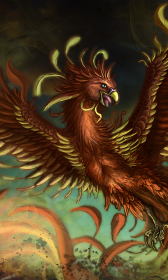 Das Mythology Phoenix Bird Wallpaper 240x400