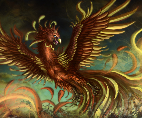 Das Mythology Phoenix Bird Wallpaper 480x400
