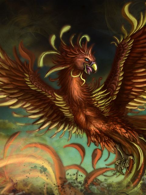 Screenshot №1 pro téma Mythology Phoenix Bird 480x640