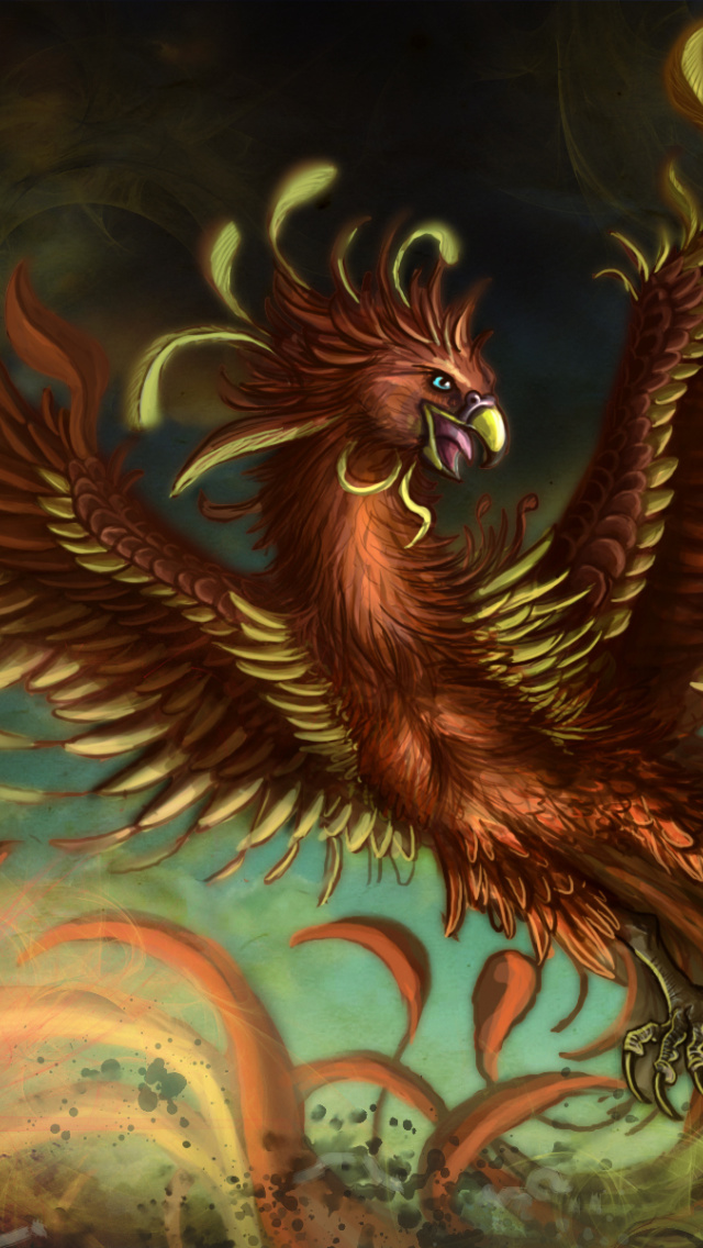 Mythology Phoenix Bird wallpaper 640x1136