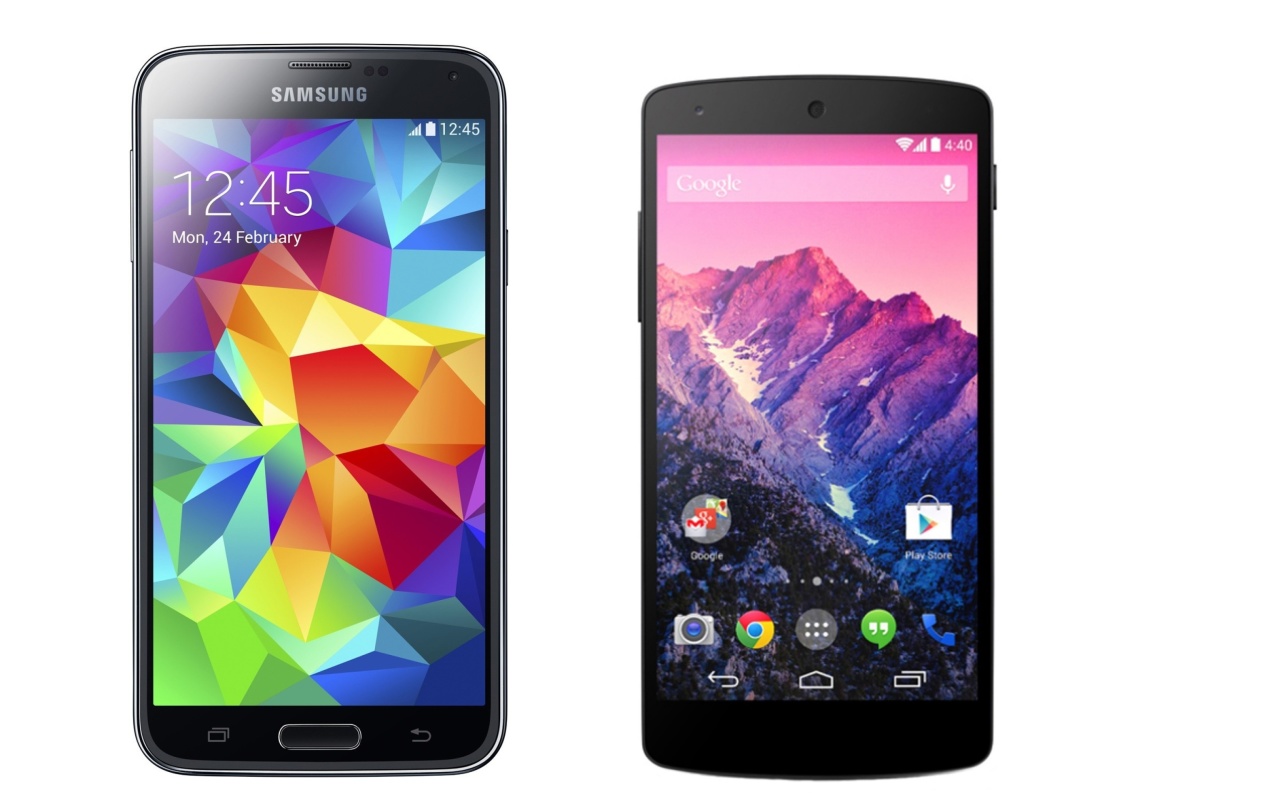 Обои Samsung Galaxy S5 and LG Nexus 1280x800