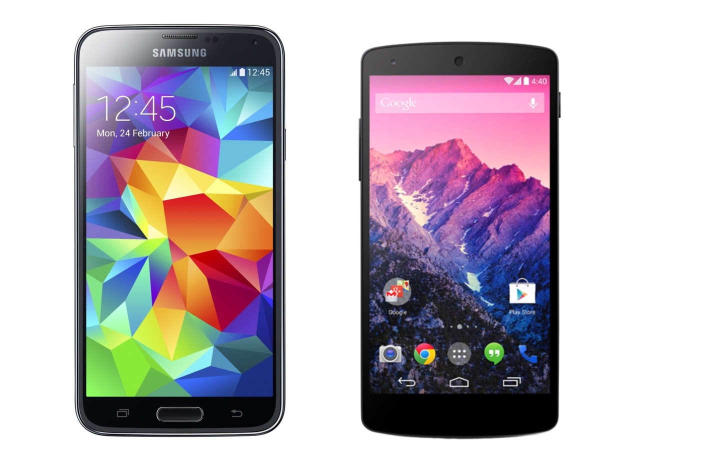Обои Samsung Galaxy S5 and LG Nexus 1440x900