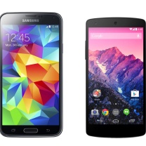 Обои Samsung Galaxy S5 and LG Nexus 208x208