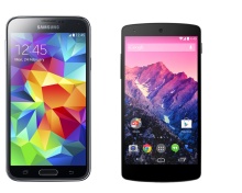 Обои Samsung Galaxy S5 and LG Nexus 220x176