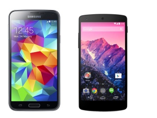 Обои Samsung Galaxy S5 and LG Nexus 320x240