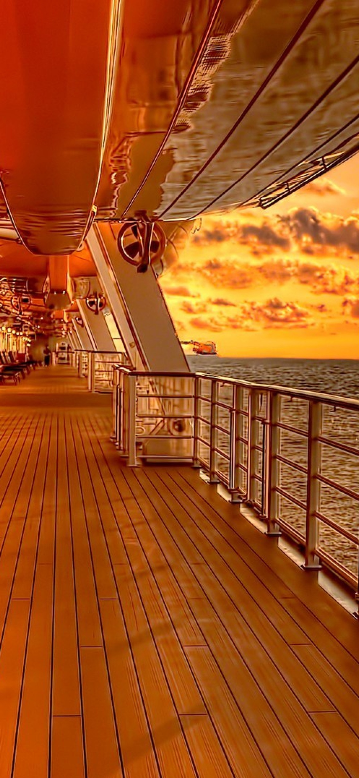 Обои Sunset on posh cruise ship 1170x2532