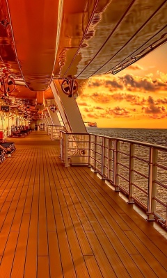 Sunset on posh cruise ship wallpaper 240x400