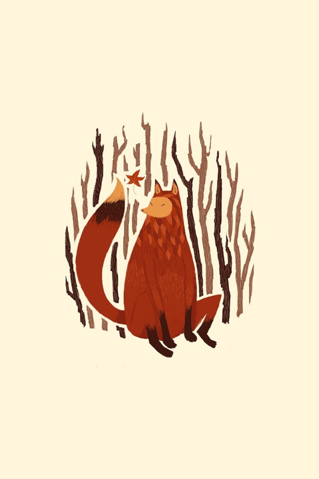 Обои Fox Illustration 640x960