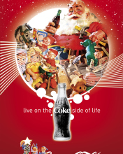 Обои Coca Cola Santa Christmas 176x220