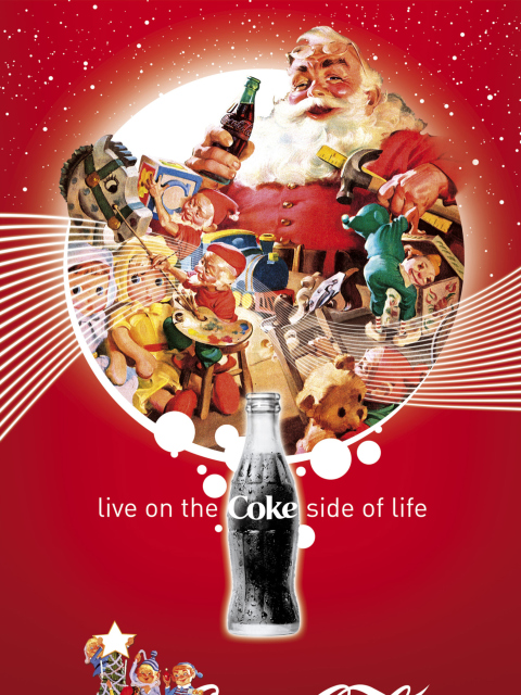 Das Coca Cola Santa Christmas Wallpaper 480x640