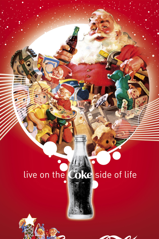 Das Coca Cola Santa Christmas Wallpaper 640x960