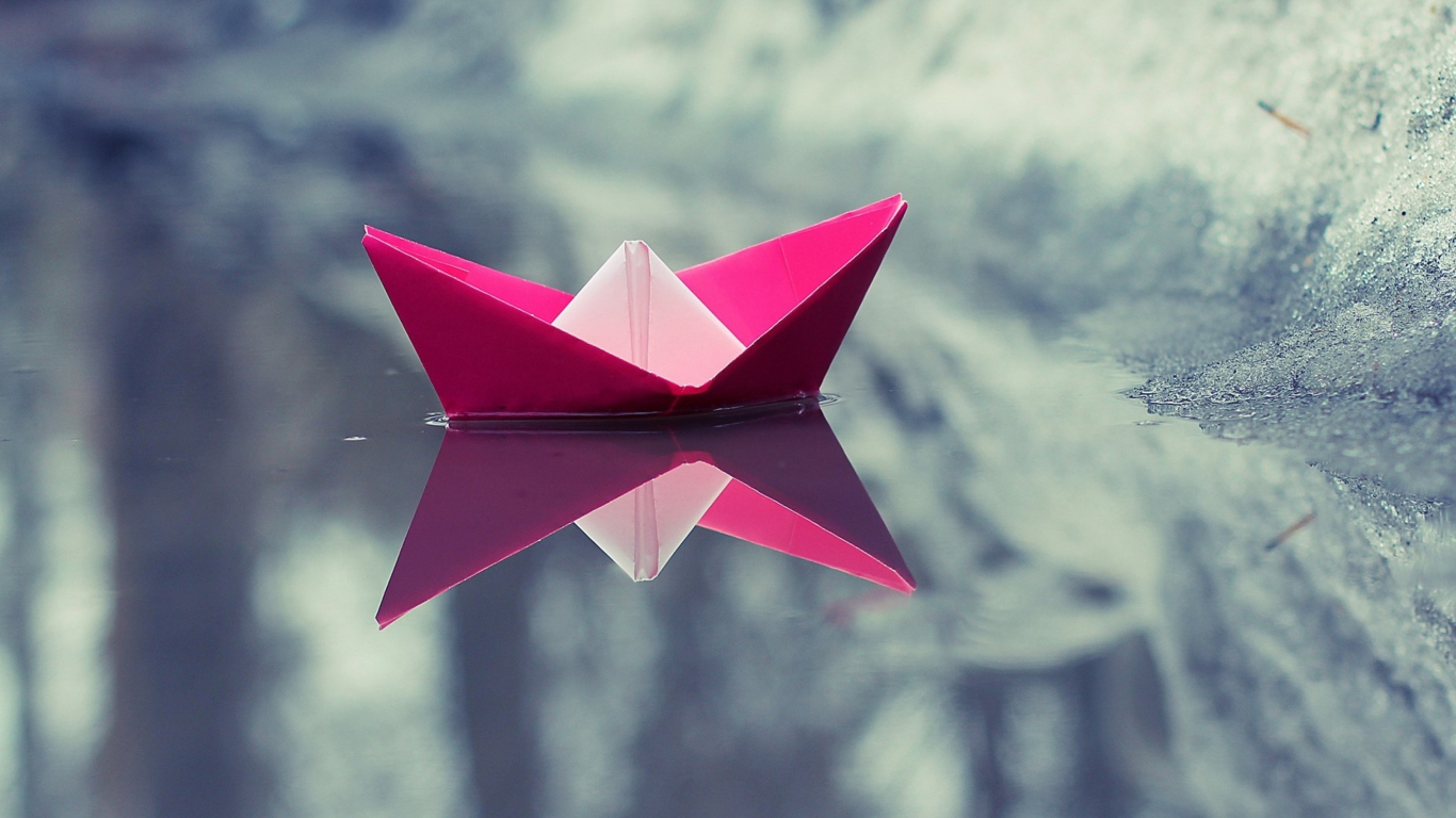 Screenshot №1 pro téma Pink Paper Boat 1366x768