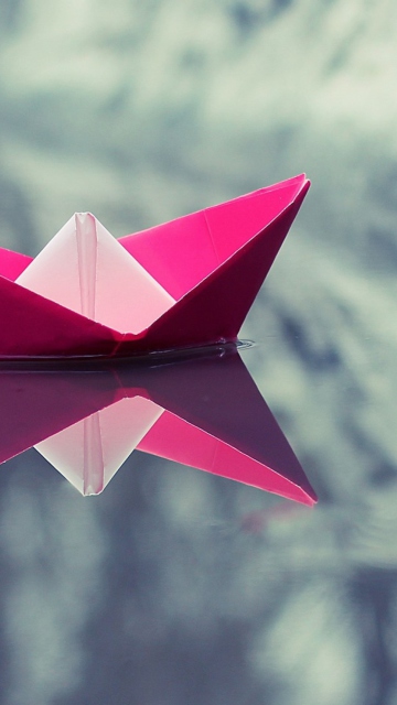 Fondo de pantalla Pink Paper Boat 360x640