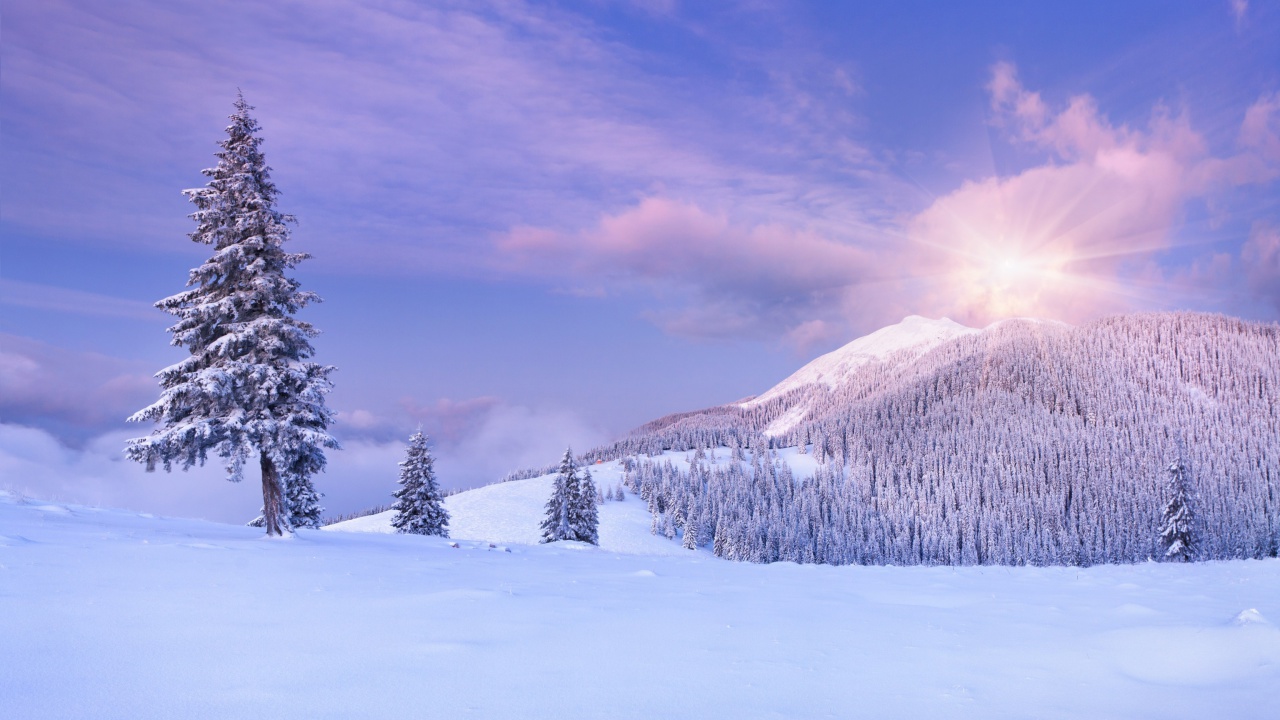 Mountain and Winter Landscape screenshot #1 1280x720