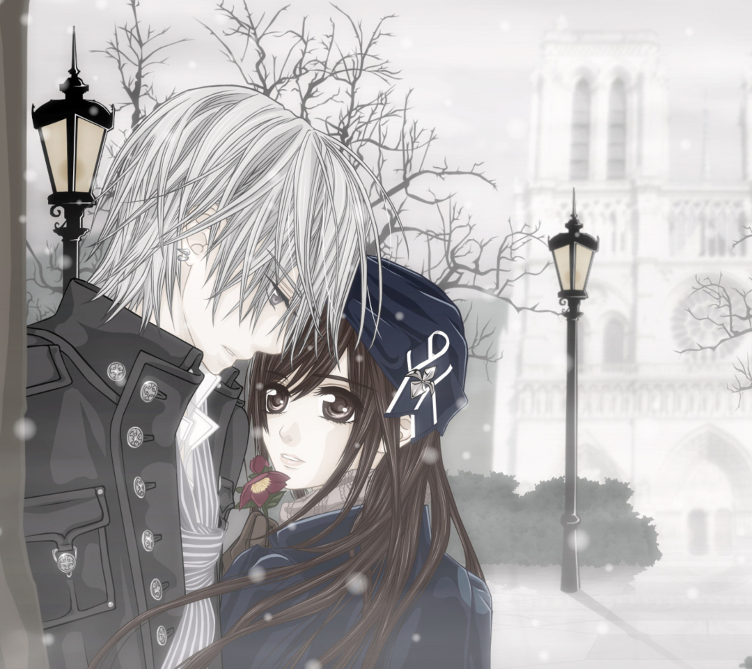 Обои Cute Anime Couple 1080x960