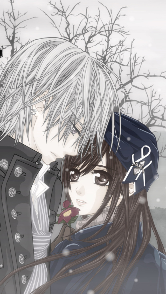 Cute Anime Couple Wallpaper for iPhone 5