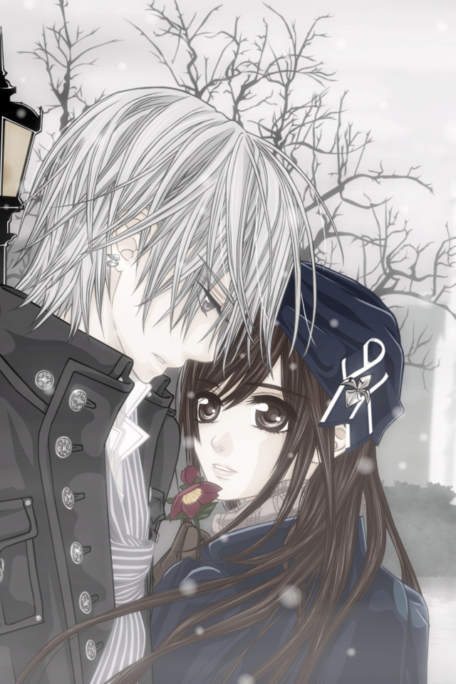 Cute Anime Couple wallpaper 640x960