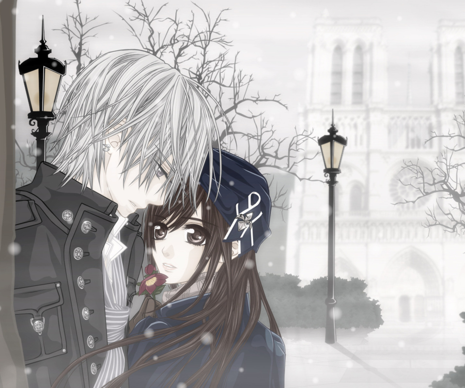 Обои Cute Anime Couple 960x800