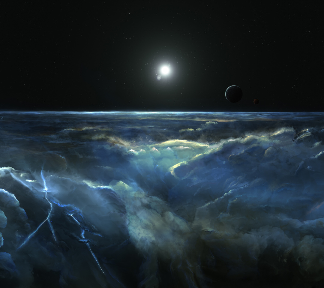 Das Saturn Storm Clouds Wallpaper 1080x960