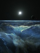 Das Saturn Storm Clouds Wallpaper 132x176