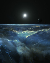 Das Saturn Storm Clouds Wallpaper 176x220