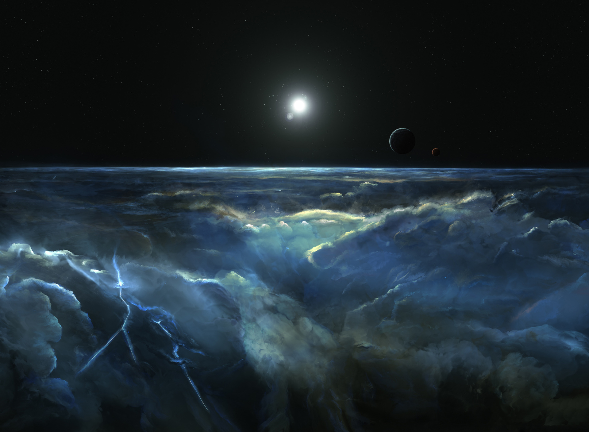 Das Saturn Storm Clouds Wallpaper 1920x1408