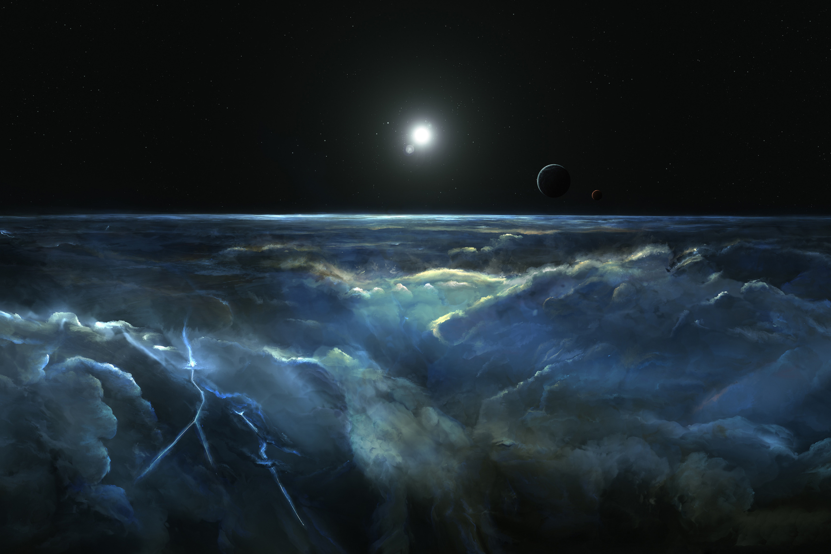 Обои Saturn Storm Clouds 2880x1920