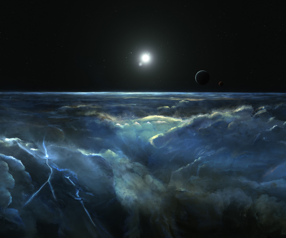 Das Saturn Storm Clouds Wallpaper 960x800