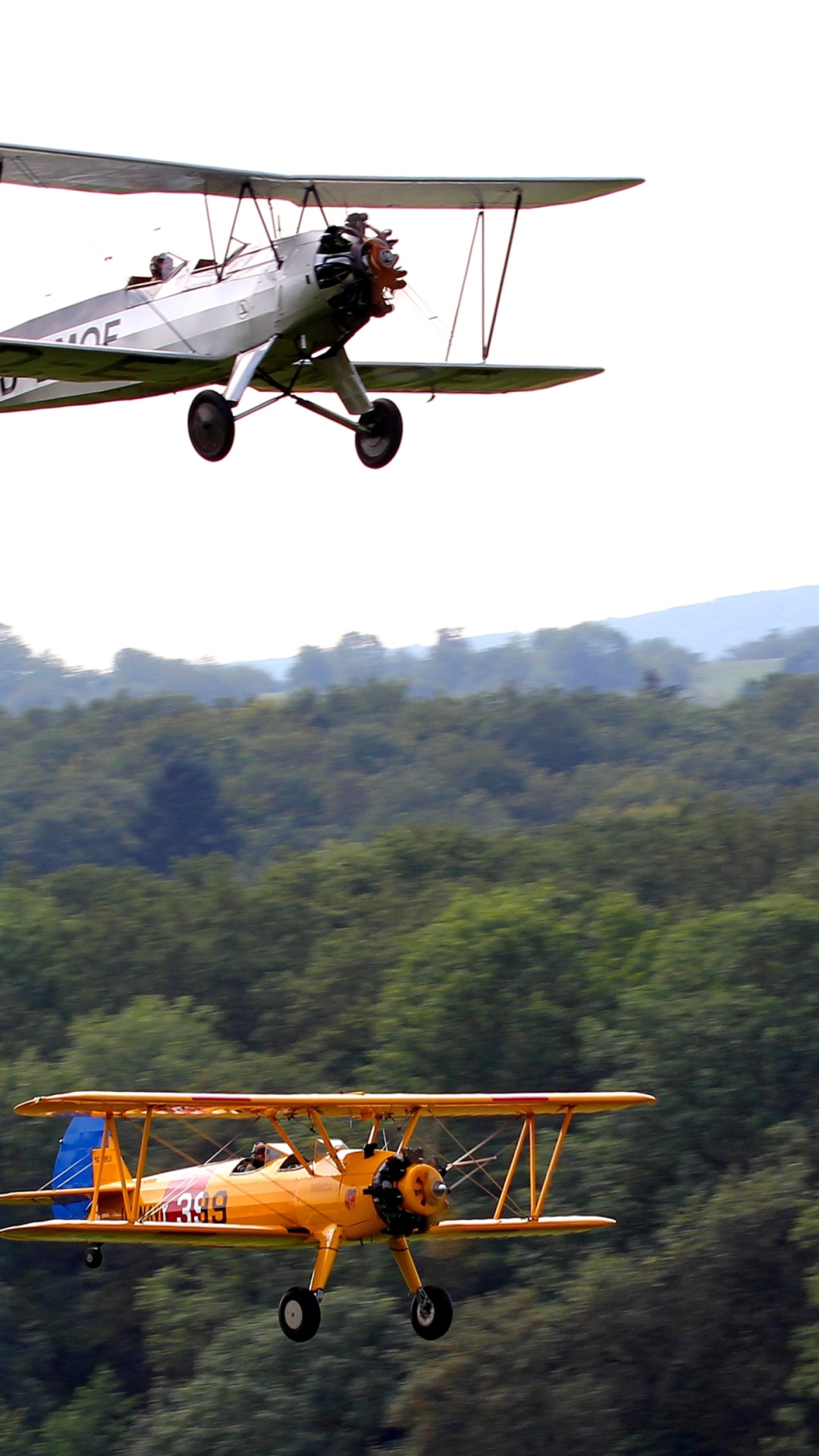 Sfondi Airplanes Over Green Forest 1080x1920