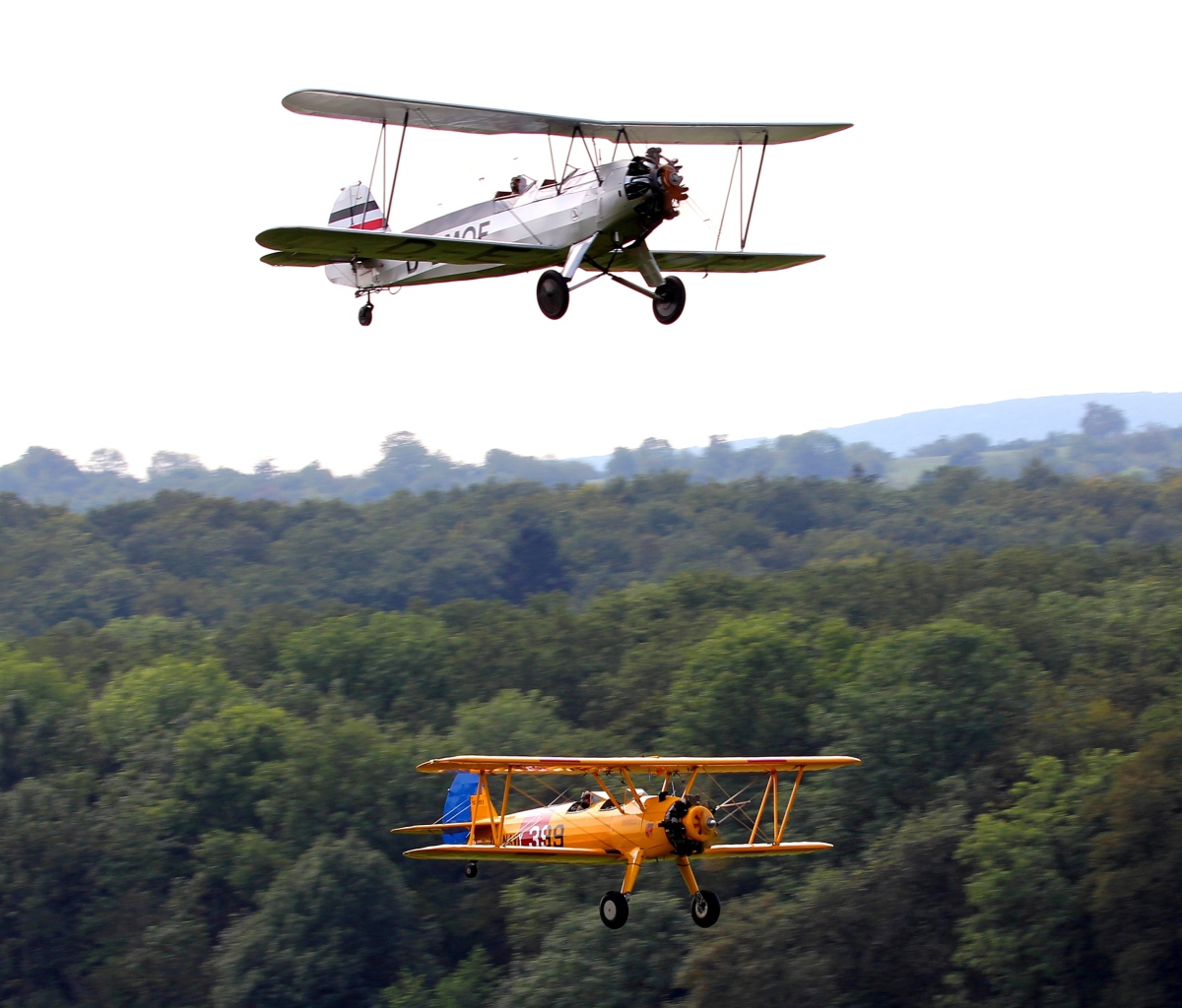 Sfondi Airplanes Over Green Forest 1200x1024