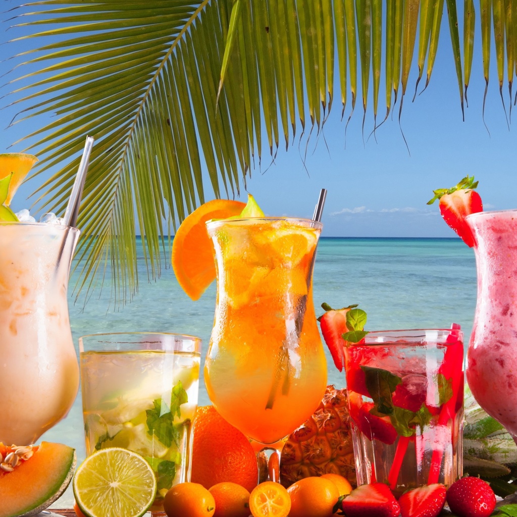 Summer Tropics Cocktail wallpaper 1024x1024