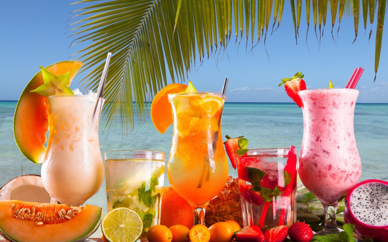 Summer Tropics Cocktail wallpaper 1280x800
