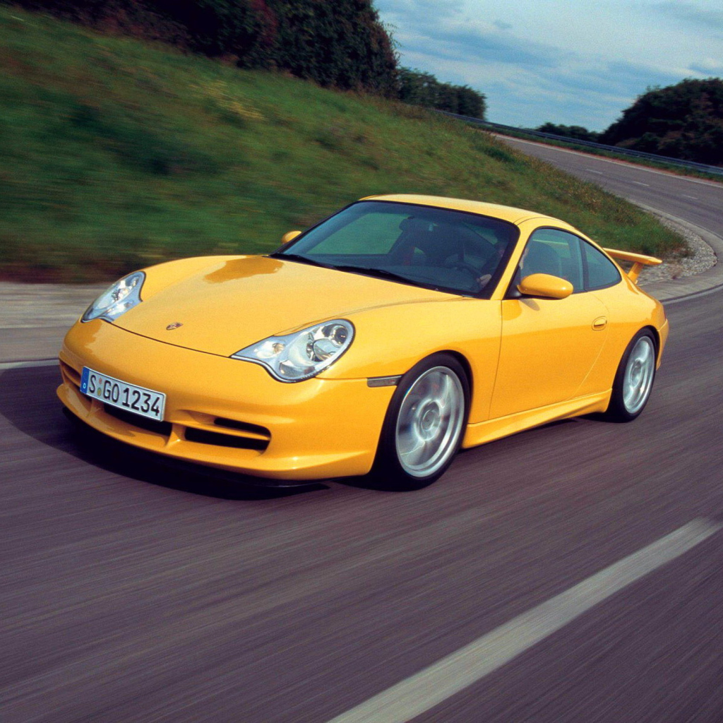 Fondo de pantalla Yellow Porsche 1024x1024