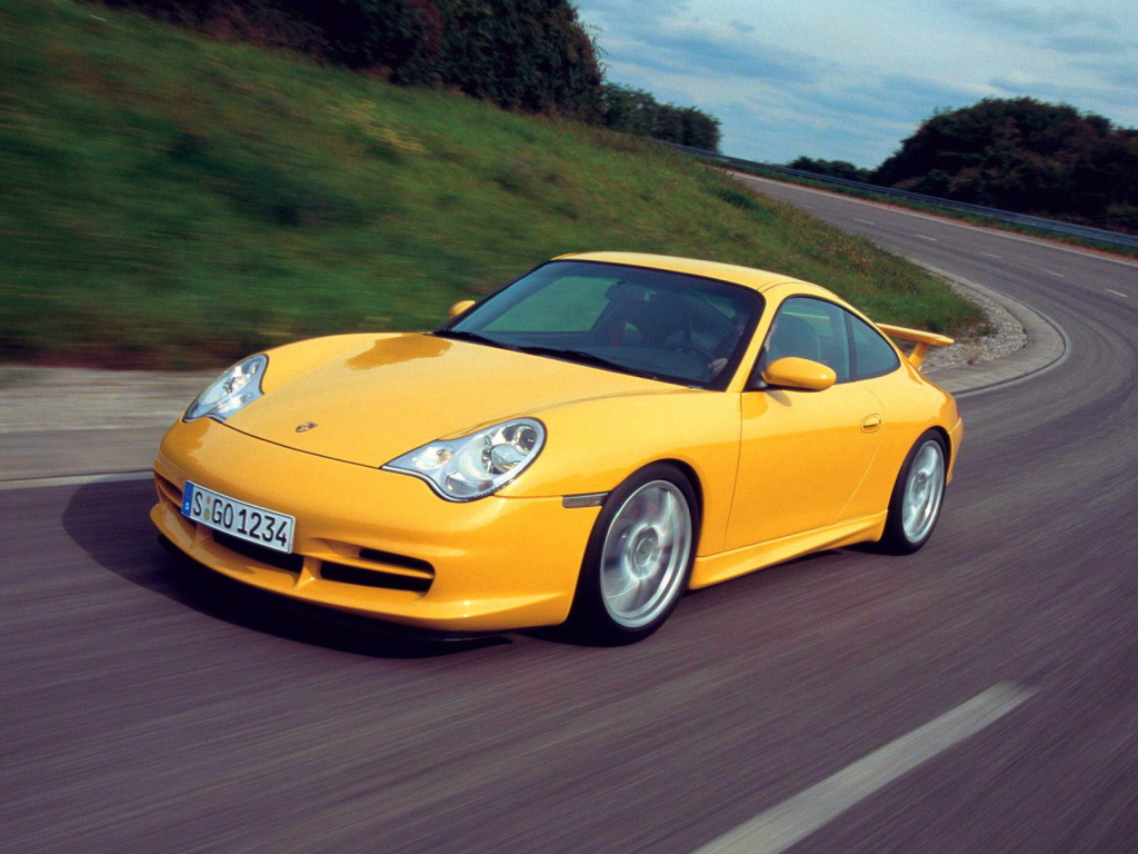 Fondo de pantalla Yellow Porsche 1024x768